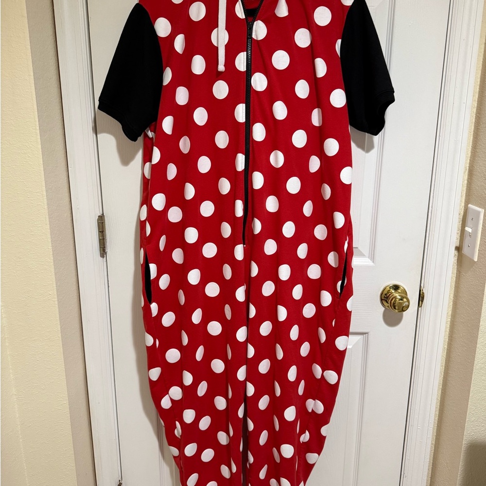 Disney Red and White Polka Dot Zip-Up Outfit